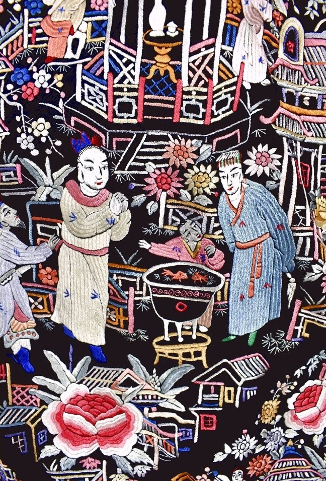 Antiguo mantón de manila cantones de gran tamaño y peso - Imagen 2