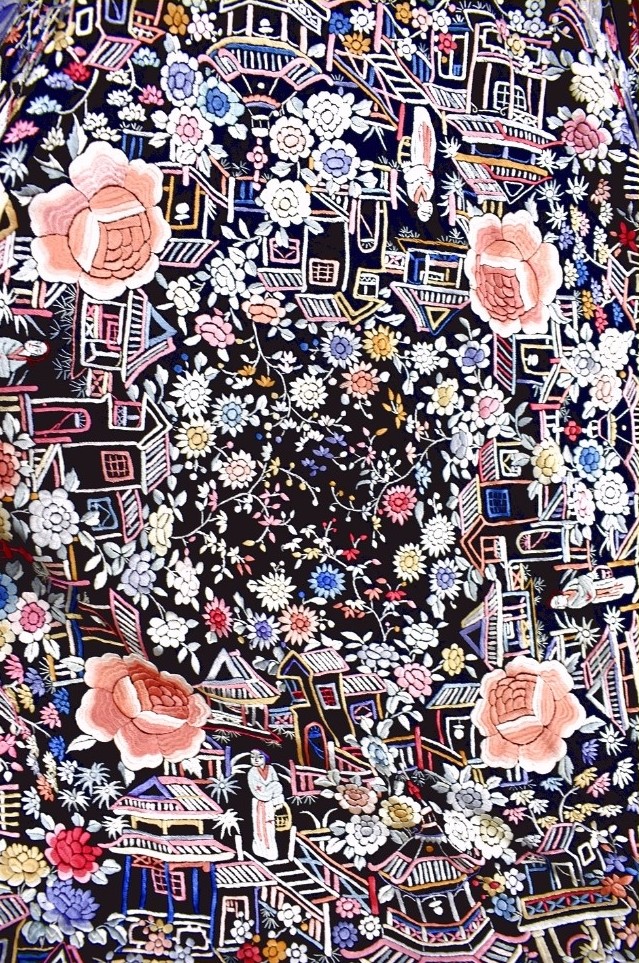 Antiguo mantón de manila cantones de gran tamaño y peso - Imagen 4