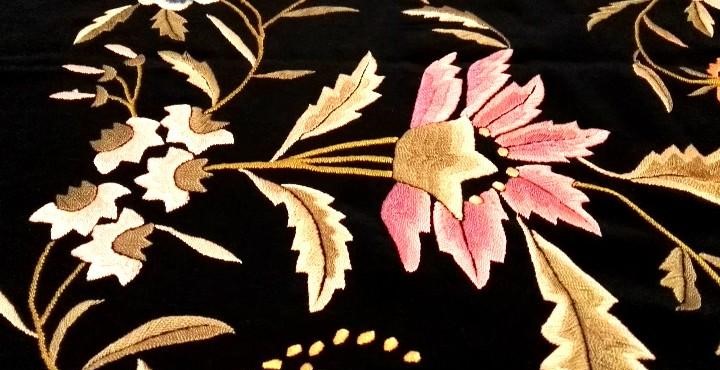 Impresionante mantón de manila imperio antiguo estilo modernista - Imagen 4